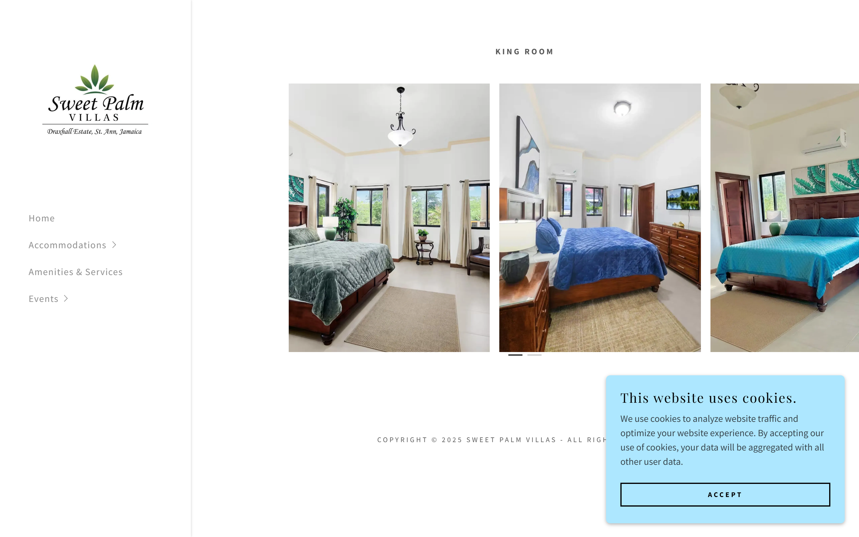 King Room page with photos and no text